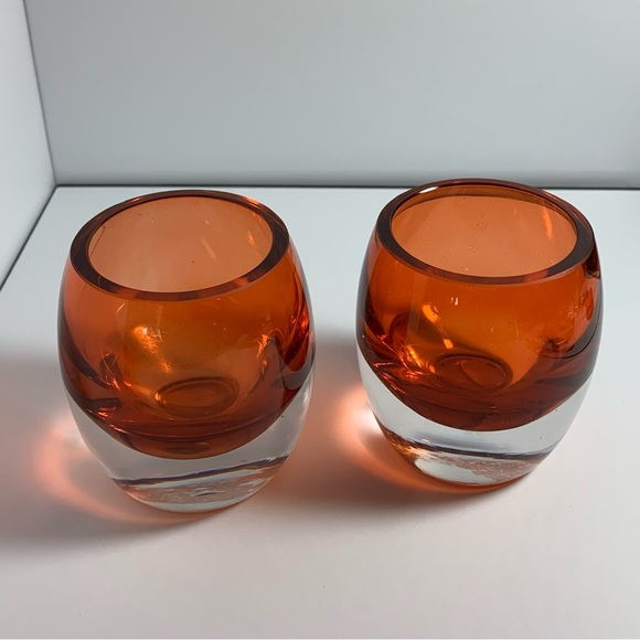 Target Orange & Clear Glass Votive Candleholders, [Set of 2] - Picture 4 of 9